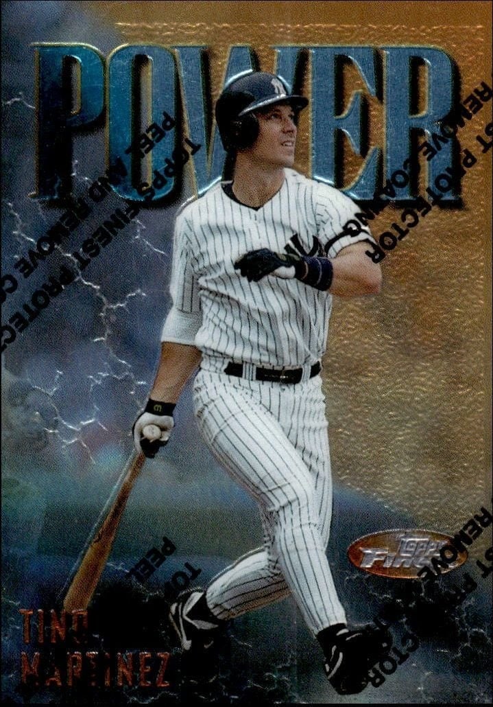 Tino Martinez 1997 Topps Finest #204 Baseball Trading Card - Front 1997 Topps Finest Tino Martinez #204 baseball trading card front