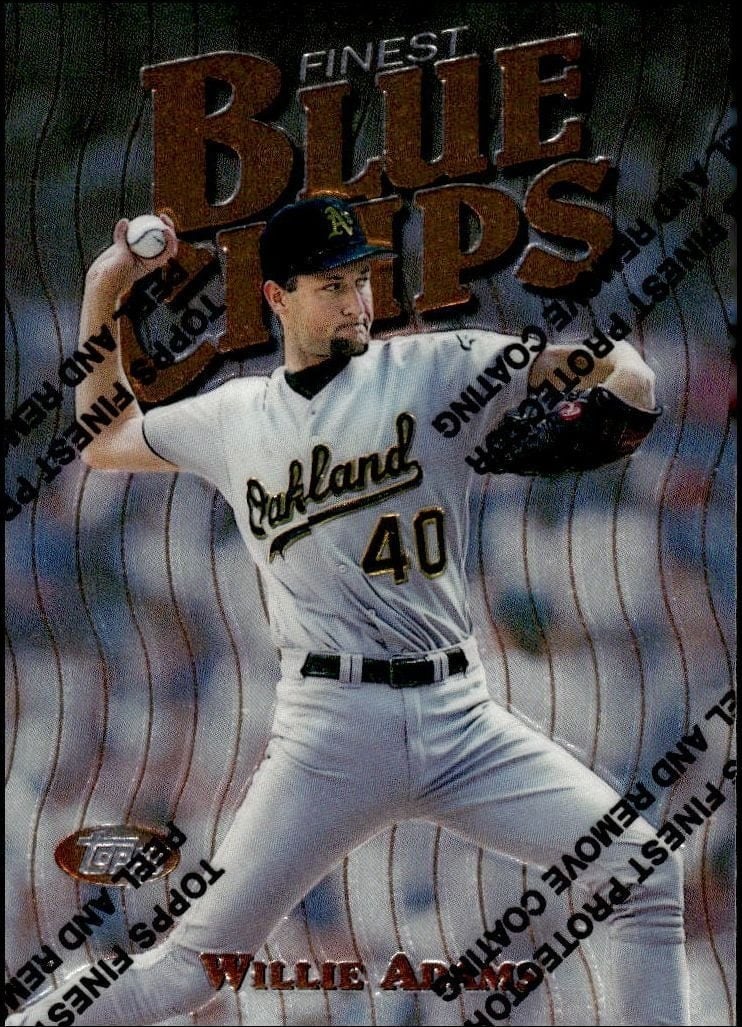 Willie Adams 1997 Topps Finest #12 Baseball Trading Card - Front 1997 Topps Finest Willie Adams #12 baseball trading card front