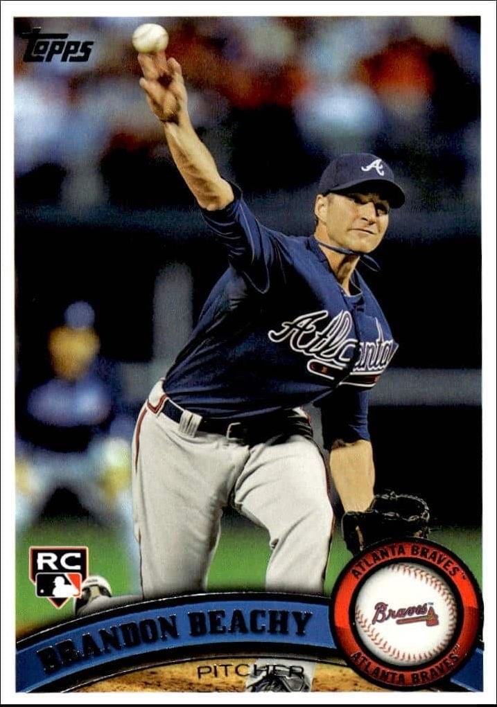 Brandon Beachy 2011 Topps Series 2 #446 Baseball Trading Card - Front 2011 Topps Series 2 Brandon Beachy #446 baseball trading card front