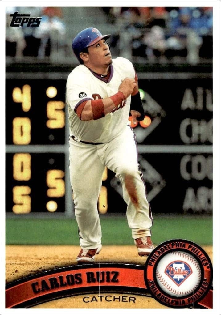 Carlos Ruiz 2011 Topps #219 Baseball Trading Card - Front 2011 Topps Carlos Ruiz #219 baseball trading card front