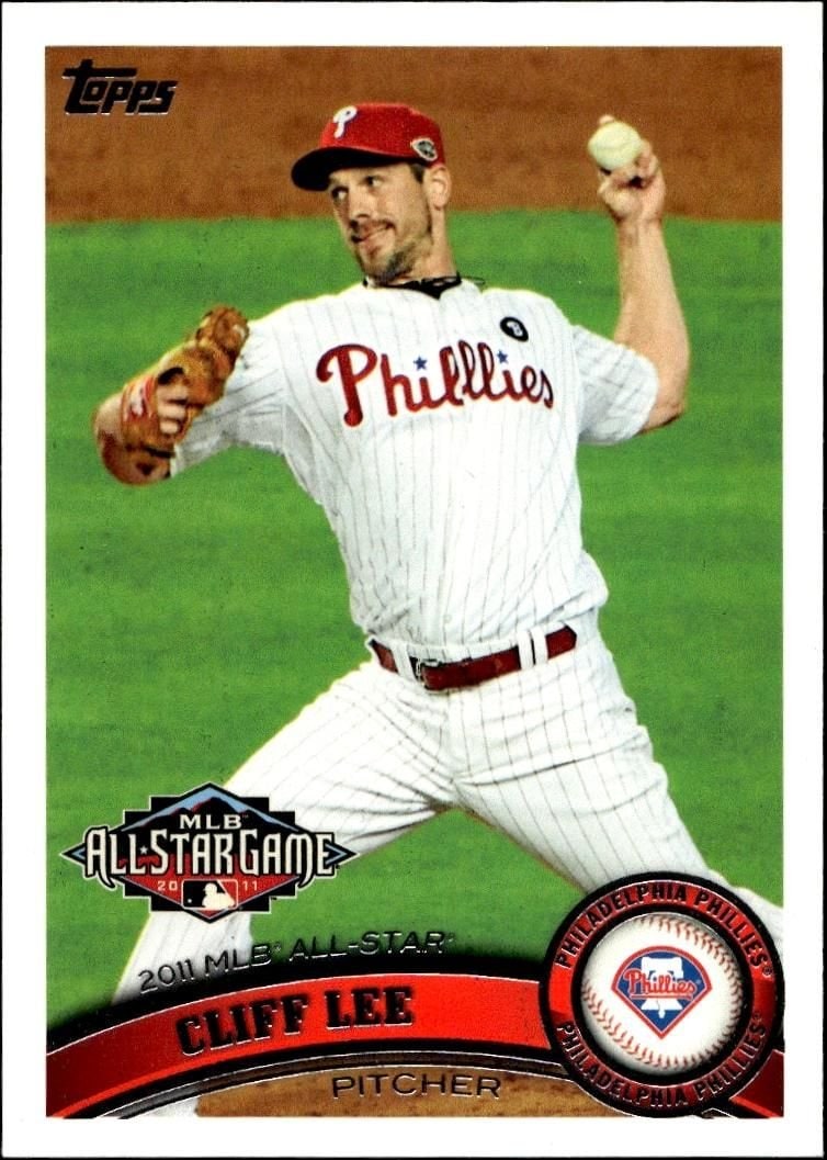 Cliff Lee 2011 Topps Update #US154 Baseball Trading Card - Front 2011 Topps Update Cliff Lee #US154 baseball trading card front