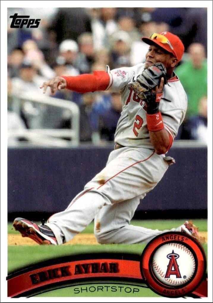 Erick Aybar 2011 Topps #31 Baseball Trading Card - Front 2011 Topps Erick Aybar #31 baseball trading card front