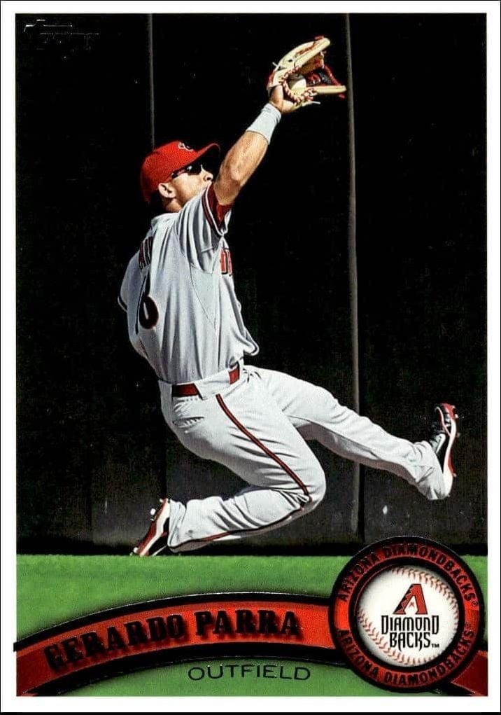 Gerardo Parra 2011 Topps Series 2 #484 Baseball Trading Card - Front 2011 Topps Series 2 Gerardo Parra #484 baseball trading card front
