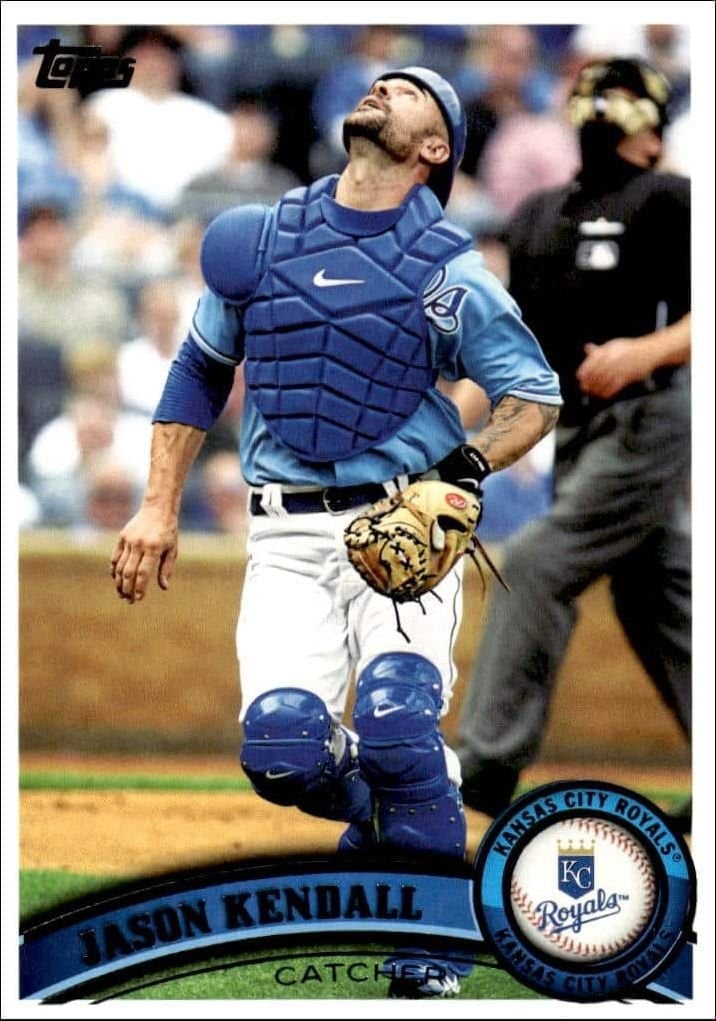 Jason Kendall 2011 Topps Series 2 #472 Baseball Trading Card - Front 2011 Topps Series 2 Jason Kendall #472 baseball trading card front