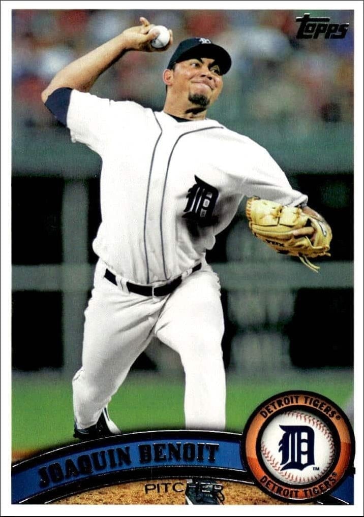 Joaquin Benoit 2011 Topps Series 2 #521 Baseball Trading Card - Front 2011 Topps Series 2 Joaquin Benoit #521 baseball trading card front