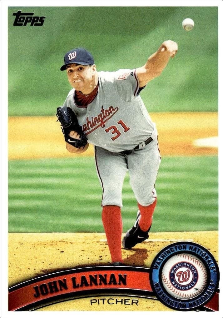 John Lannan 2011 Topps #246 Baseball Trading Card - Front 2011 Topps John Lannan #246 baseball trading card front
