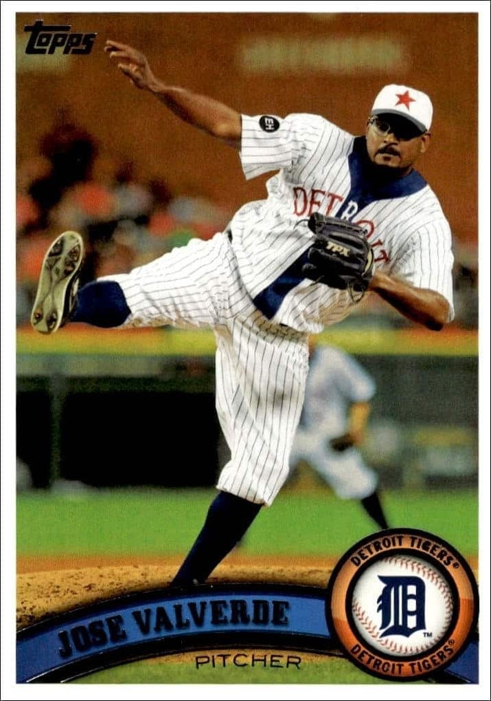 Jose Valverde 2011 Topps Series 2 #594 Baseball Trading Card - Front 2011 Topps Series 2 Jose Valverde #594 baseball trading card front
