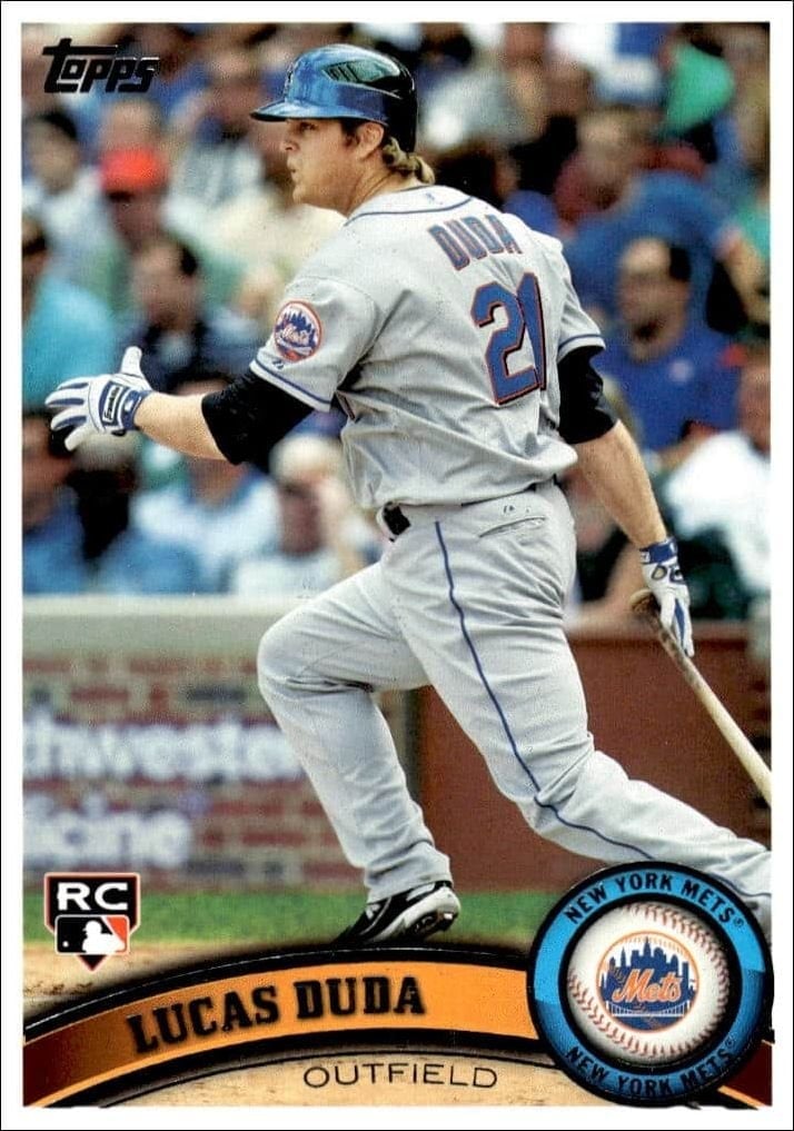 Lucas Duda 2011 Topps #129 Baseball Trading Card - Front 2011 Topps Lucas Duda #129 baseball trading card front