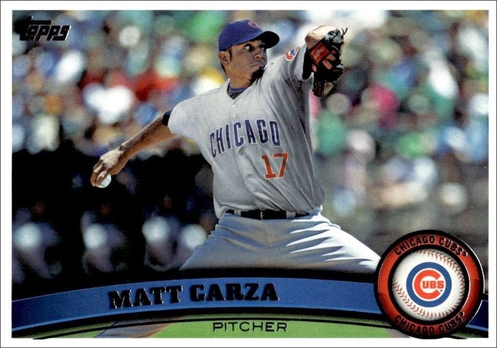 Matt Garza 2011 Topps Series 2 #370 Baseball Trading Card - Front 2011 Topps Series 2 Matt Garza #370 baseball trading card front