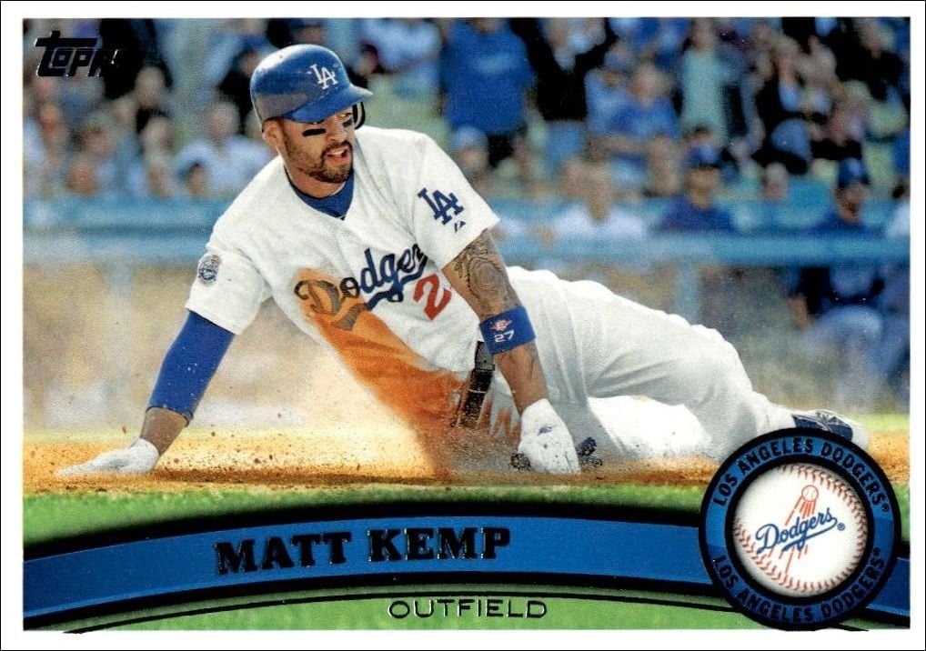 Matt Kemp 2011 Topps Series 2 #375 Baseball Trading Card - Front 2011 Topps Series 2 Matt Kemp #375 baseball trading card front