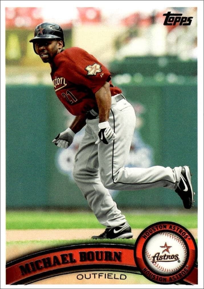 Michael Bourn 2011 Topps Series 2 #509 Baseball Trading Card - Front 2011 Topps Series 2 Michael Bourn #509 baseball trading card front