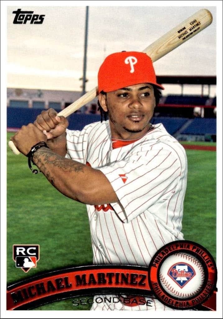 Michael Martinez 2011 Topps Series 2 #524 Baseball Trading Card - Front 2011 Topps Series 2 Michael Martinez #524 baseball trading card front