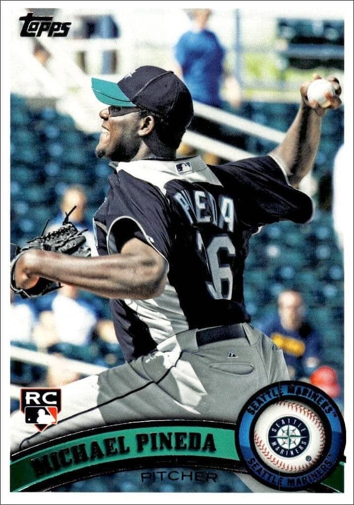 Michael Pineda 2011 Topps Series 2 #595 Baseball Trading Card - Front 2011 Topps Series 2 Michael Pineda #595 baseball trading card front