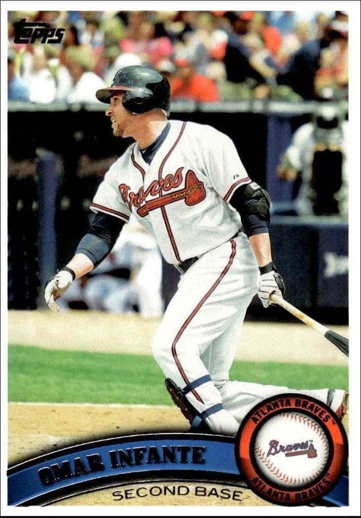 Omar Infante 2011 Topps #81 Baseball Trading Card - Front 2011 Topps Omar Infante #81 baseball trading card front