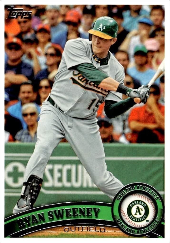 Ryan Sweeney 2011 Topps Series 2 #493 Baseball Trading Card - Front 2011 Topps Series 2 Ryan Sweeney #493 baseball trading card front