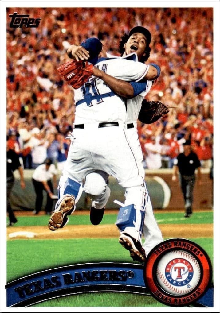 Texas Rangers 2011 Topps Series 2 #543 Baseball Trading Card - Front 2011 Topps Series 2 Texas Rangers #543 baseball trading card front