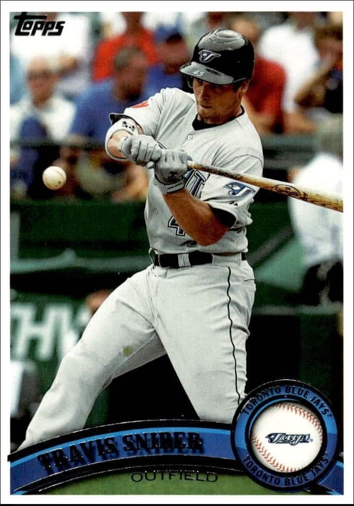 Travis Snider 2011 Topps Series 2 #382 Baseball Trading Card - Front 2011 Topps Series 2 Travis Snider #382 baseball trading card front