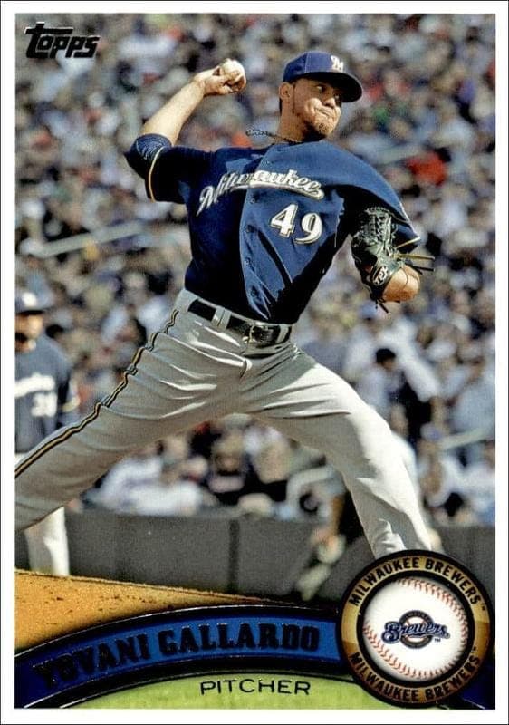 2011 Topps Series 2 Yovani Gallardo #465 trading card