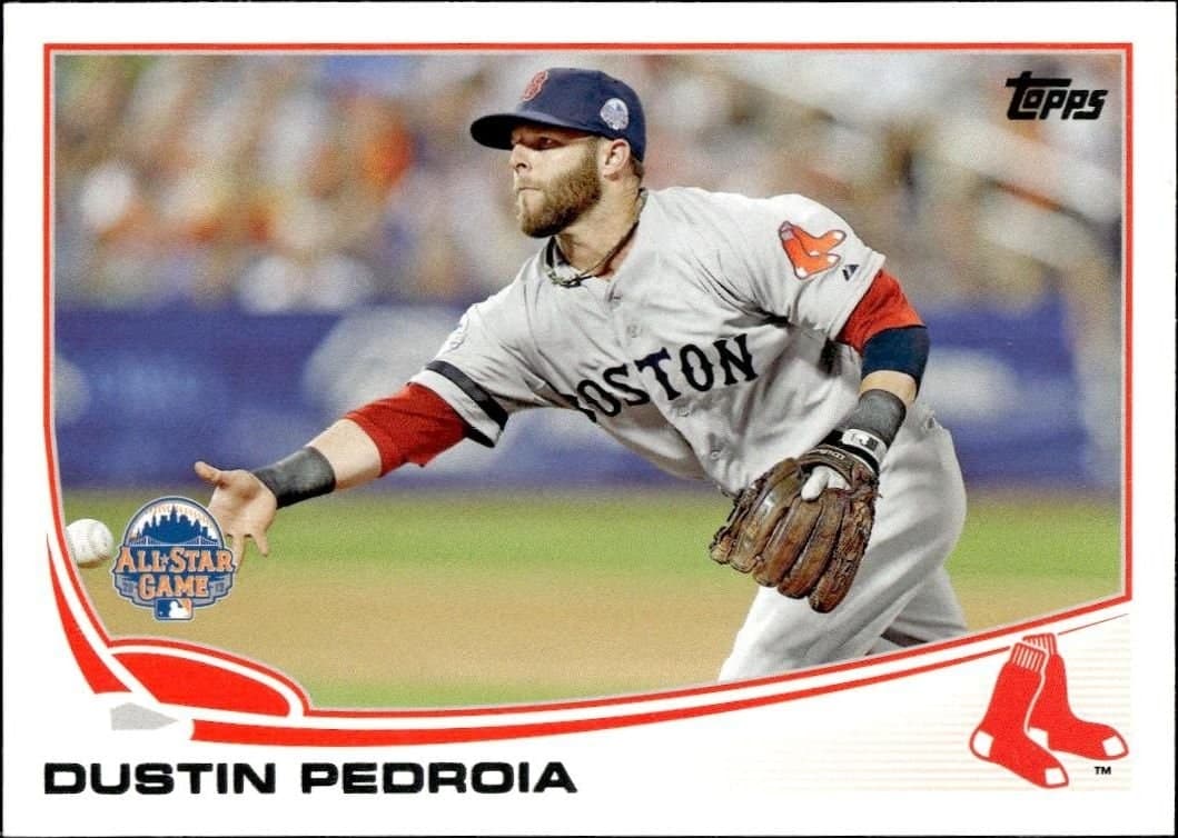 Dustin Pedroia 2013 Topps Update #US114 Baseball Trading Card - Front 2013 Topps Update Dustin Pedroia #US114 baseball trading card front