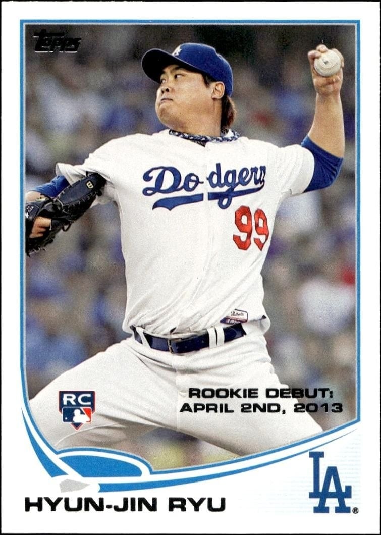 Hyun-Jin Ryu 2013 Topps Update #US192 Baseball Trading Card - Front 2013 Topps Update Hyun-Jin Ryu #US192 baseball trading card front