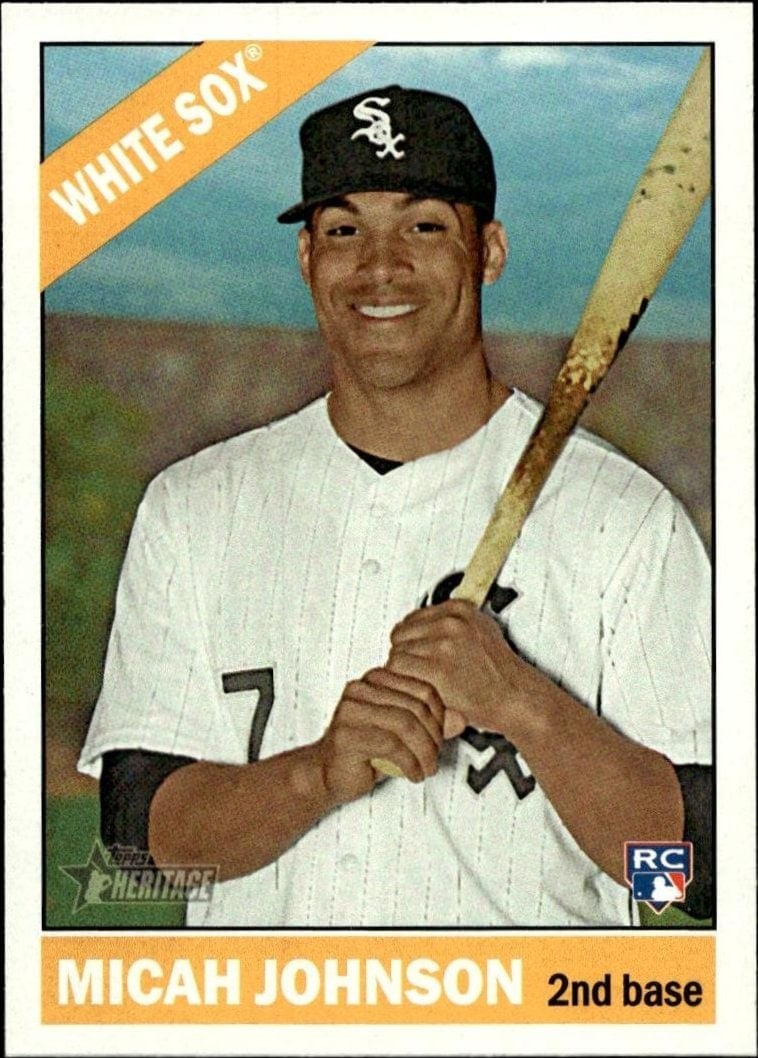 Micah Johnson 2015 Topps Heritage #617 Baseball Trading Card - Front 2015 Topps Heritage Micah Johnson #617 baseball trading card front