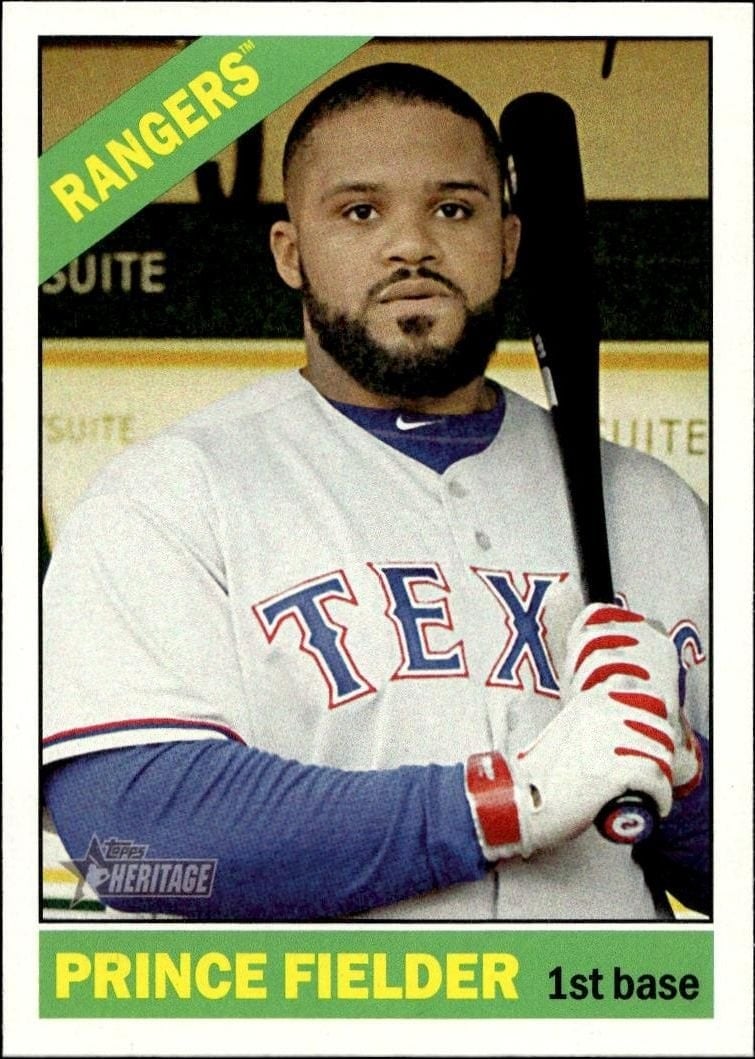 Prince Fielder 2015 Topps Heritage #430 Baseball Trading Card - Front 2015 Topps Heritage Prince Fielder #430 baseball trading card front