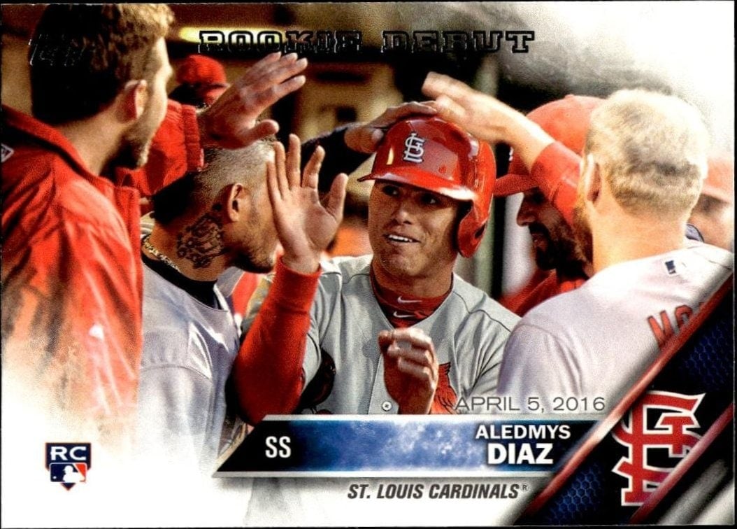 Aledmys Diaz 2016 Topps Update #US44 Baseball Trading Card - Front 2016 Topps Update Aledmys Diaz #US44 baseball trading card front