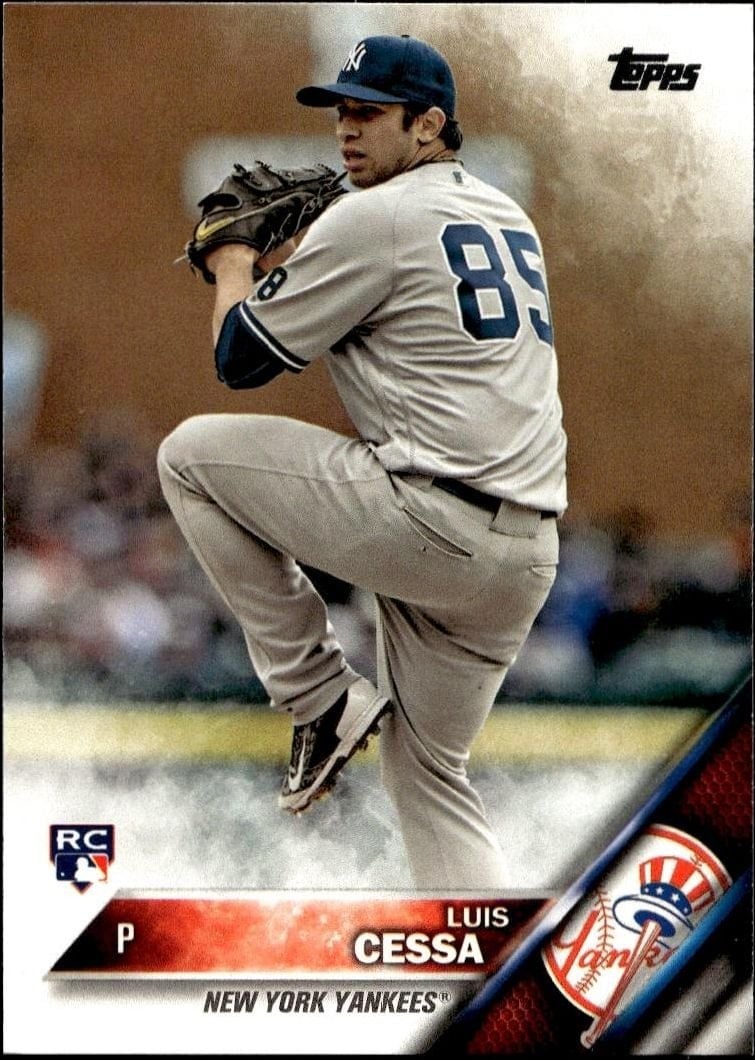 Luis Cessa 2016 Topps Update #US18 Baseball Trading Card - Front 2016 Topps Update Luis Cessa #US18 baseball trading card front