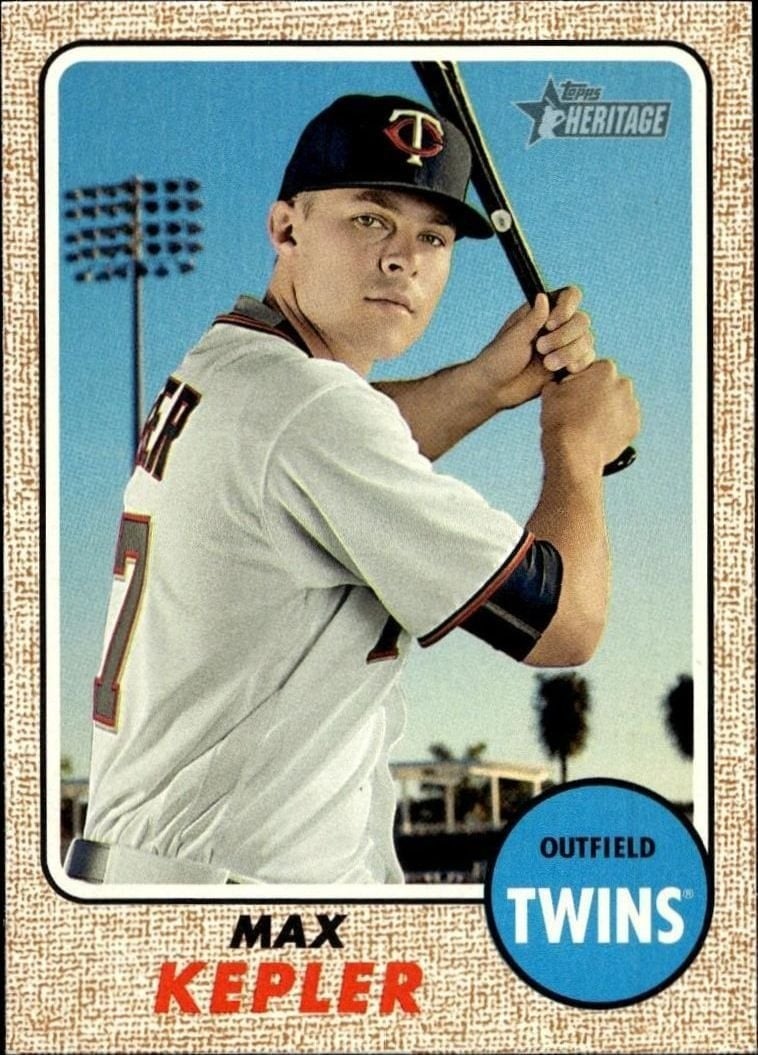 Max Kepler 2017 Topps Heritage #313 Baseball Trading Card - Front 2017 Topps Heritage Max Kepler #313 baseball trading card front