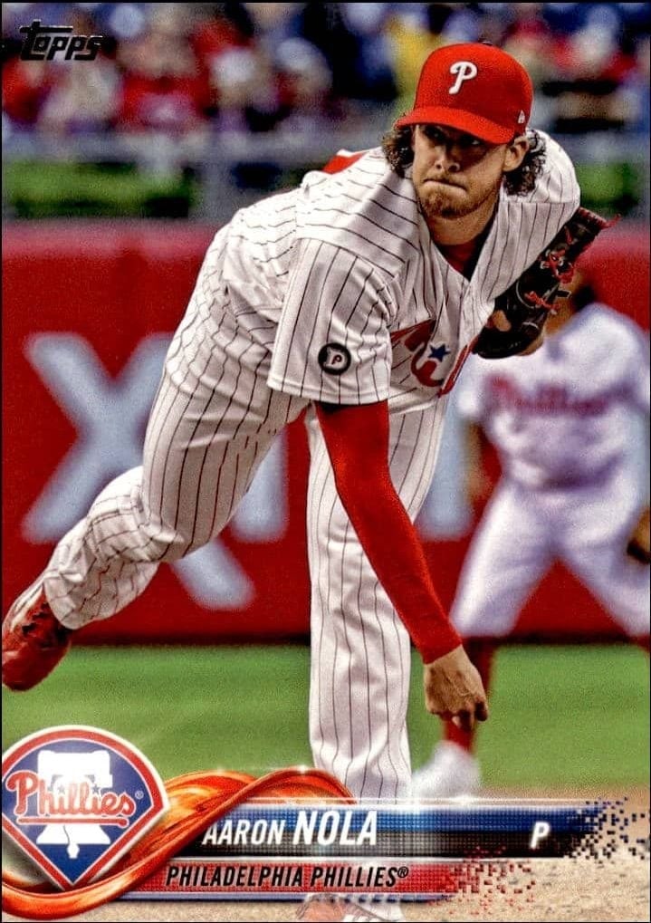 Aaron Nola 2018 Topps #11 Baseball Trading Card - Front 2018 Topps Aaron Nola #11 baseball trading card front