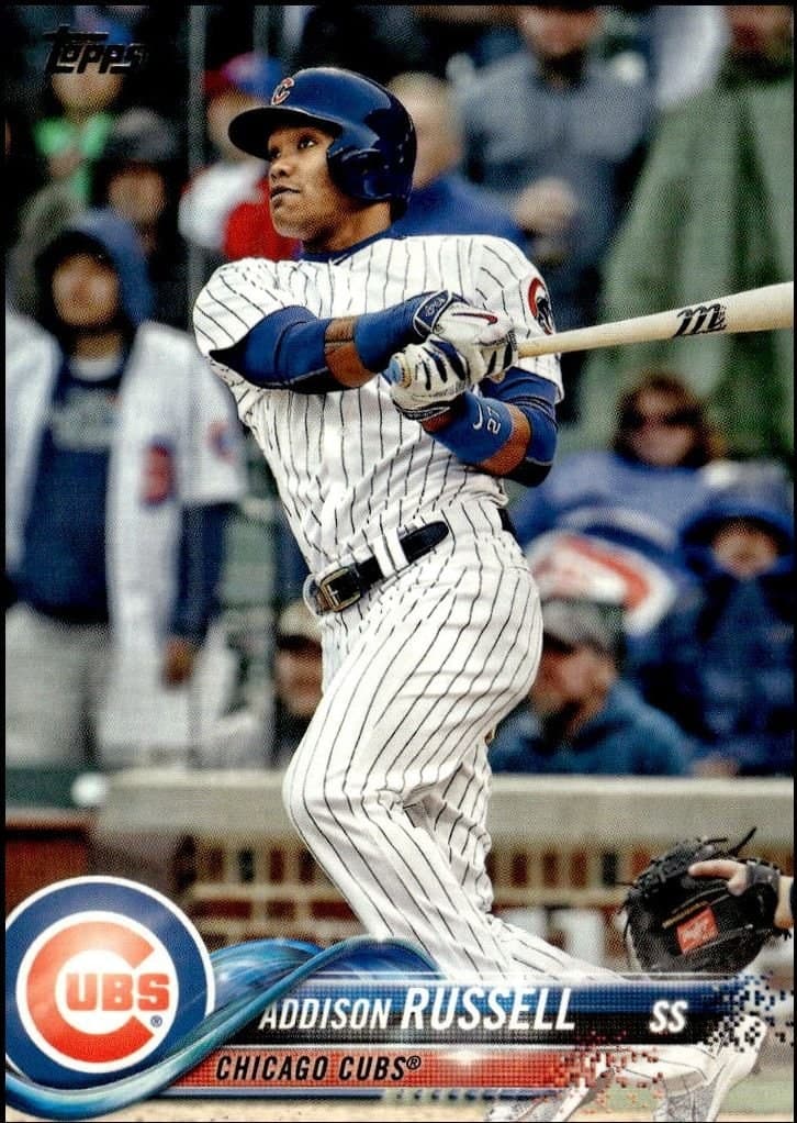 Addison Russell 2018 Topps Series 2 #384 Baseball Trading Card - Front 2018 Topps Series 2 Addison Russell #384 baseball trading card front