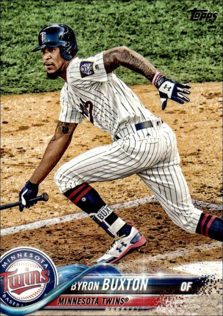 Byron Buxton 2018 Topps #127 Baseball Trading Card - Front 2018 Topps Byron Buxton #127 baseball trading card front