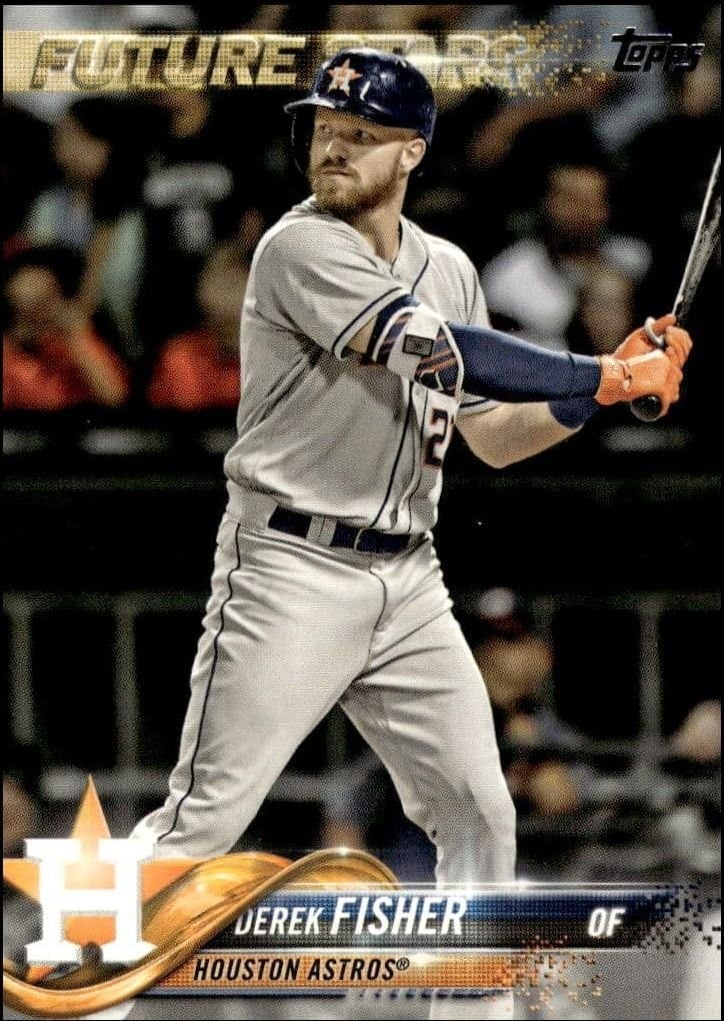 Derek Fisher 2018 Topps Series 2 #416 Baseball Trading Card - Front 2018 Topps Series 2 Derek Fisher #416 baseball trading card front