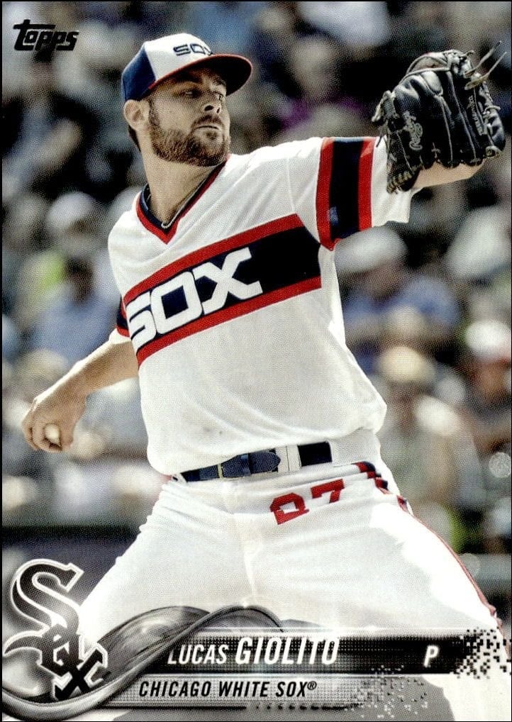 Lucas Giolito 2018 Topps Series 2 #605 Baseball Trading Card - Front 2018 Topps Series 2 Lucas Giolito #605 baseball trading card front