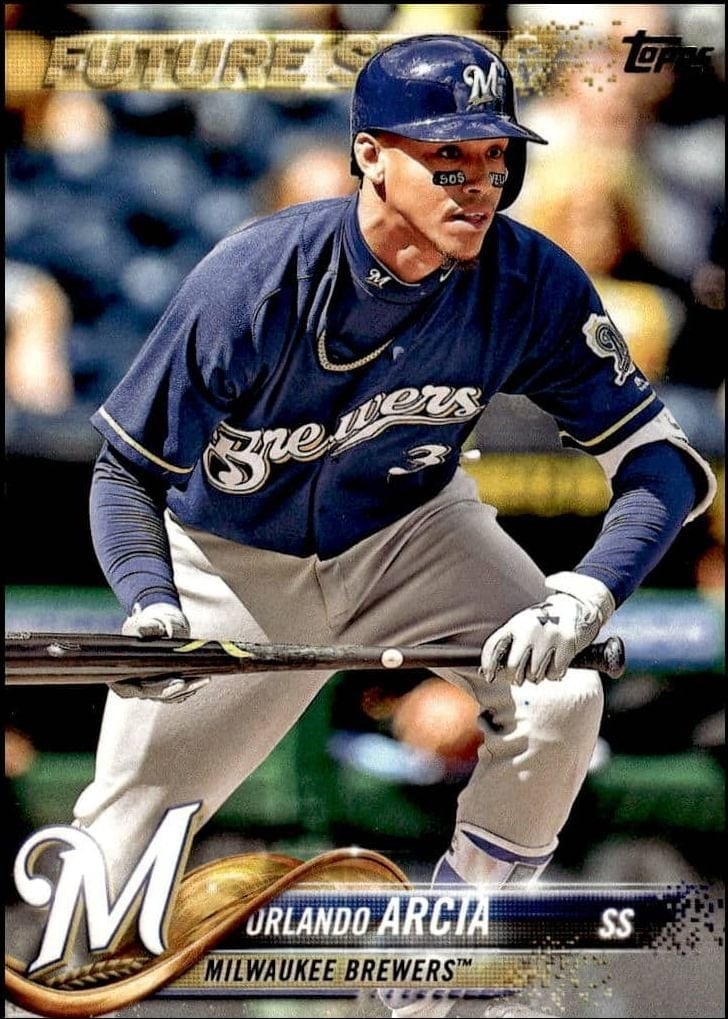 Orlando Arcia 2018 Topps #196 Baseball Trading Card - Front 2018 Topps Orlando Arcia #196 baseball trading card front