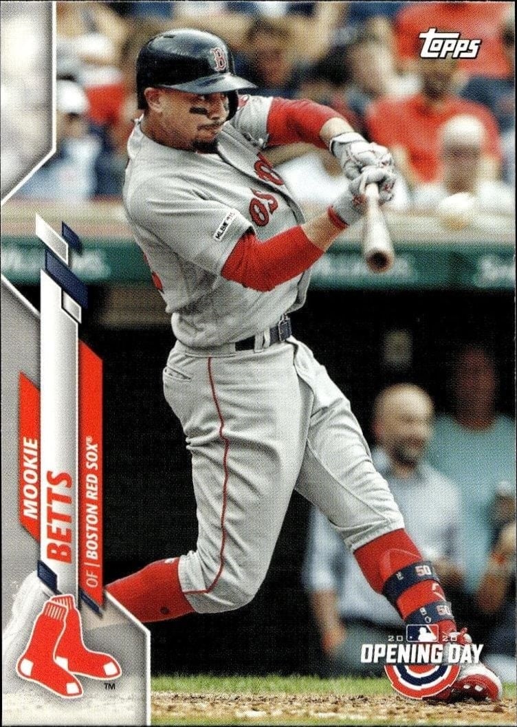 Mookie Betts 2020 Topps Opening Day #28 Baseball Trading Card - Front 2020 Topps Opening Day Mookie Betts #28 baseball trading card front