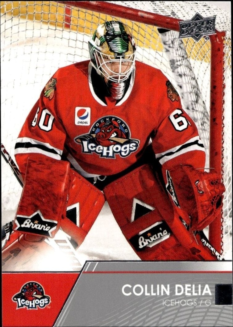 Collin Delia 2021-22 Upper Deck Ahl #34 Hockey Trading Card - Front 2021-22 Upper Deck Ahl Collin Delia #34 hockey trading card front