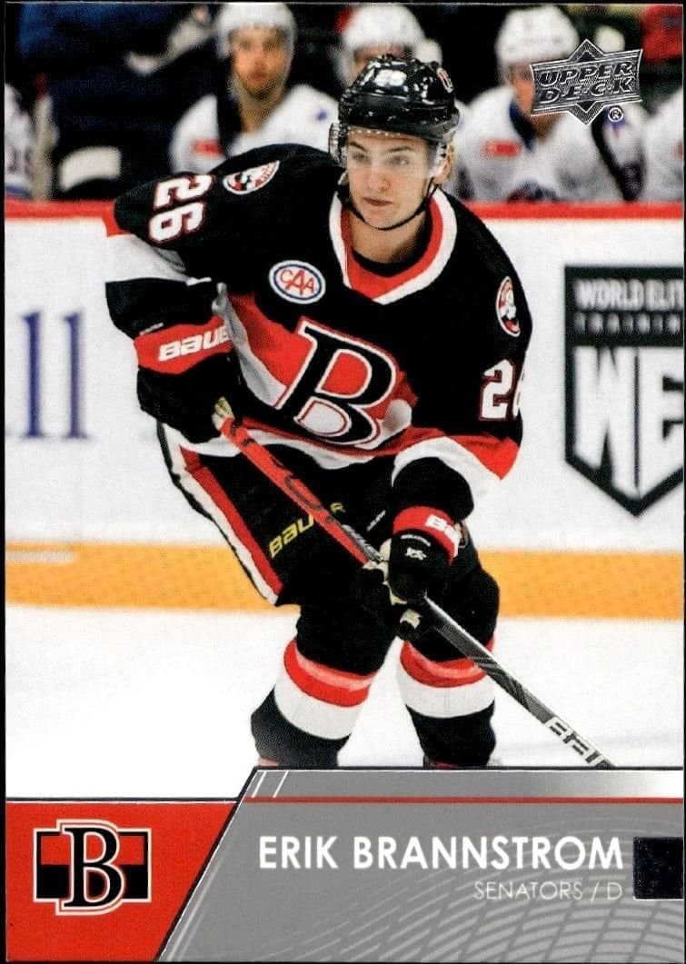 Erik Brannstrom 2021-22 Upper Deck Ahl #17 Hockey Trading Card - Front 2021-22 Upper Deck Ahl Erik Brannstrom #17 hockey trading card front