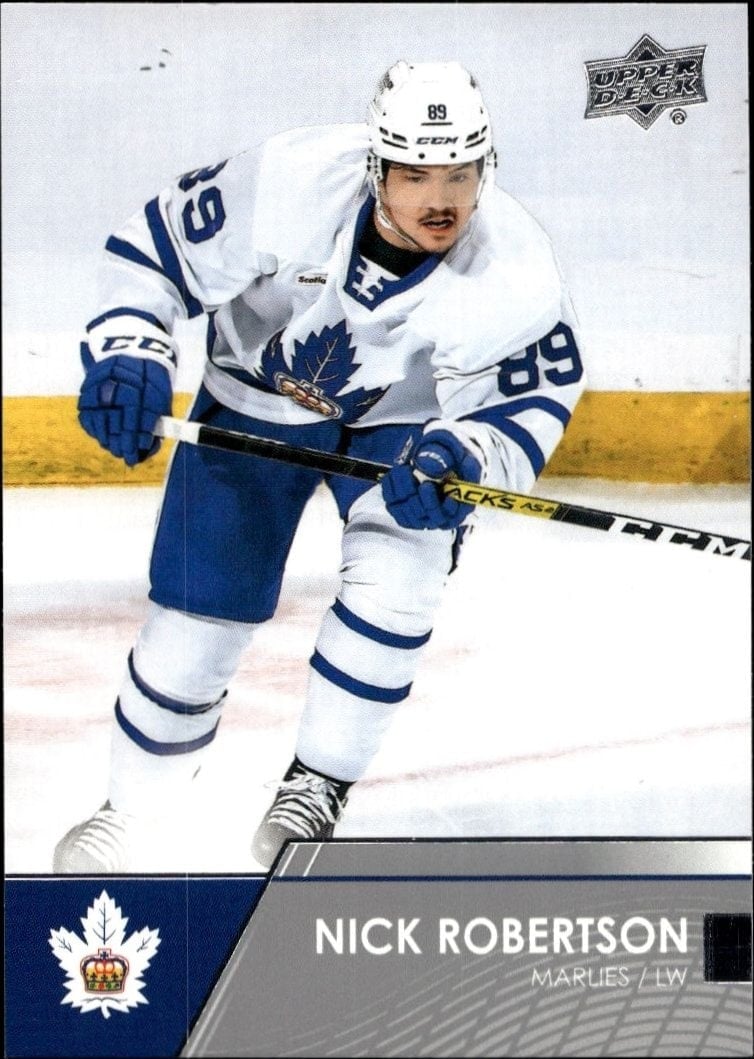 Nick Robertson 2021-22 Upper Deck Ahl #79 Hockey Trading Card - Front 2021-22 Upper Deck Ahl Nick Robertson #79 hockey trading card front