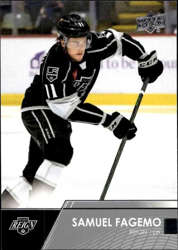 Samuel Fagemo 2021-22 Upper Deck Ahl #62 Hockey Trading Card - Front 2021-22 Upper Deck Ahl Samuel Fagemo #62 hockey trading card front
