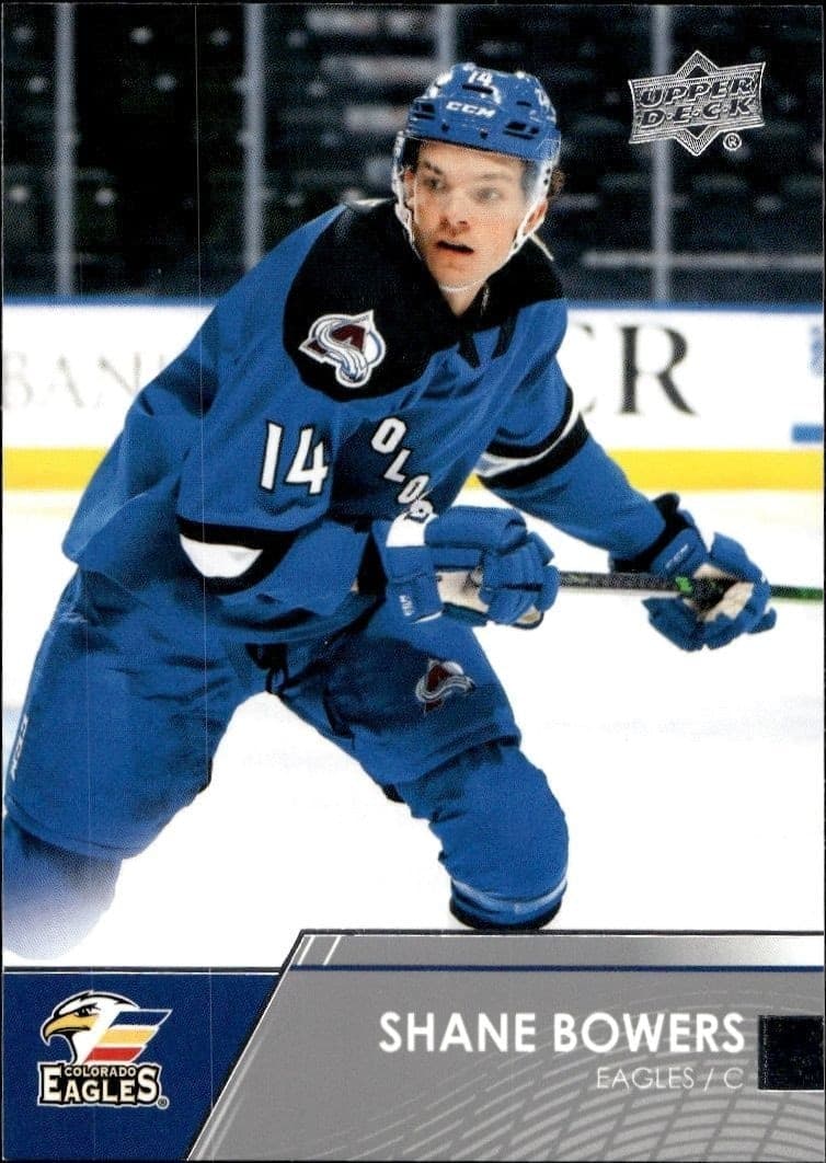 Shane Bowers 2021-22 Upper Deck Ahl #77 Hockey Trading Card - Front 2021-22 Upper Deck Ahl Shane Bowers #77 hockey trading card front