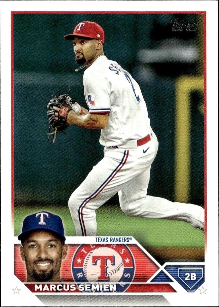 Marcus Semien 2023 Topps Series 2 #532 Baseball Trading Card - Front 2023 Topps Series 2 Marcus Semien #532 baseball trading card front