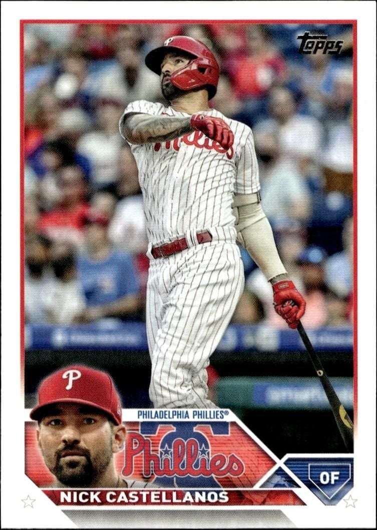 Nick Castellanos 2023 Topps Series 2 #527 Baseball Trading Card - Front 2023 Topps Series 2 Nick Castellanos #527 baseball trading card front