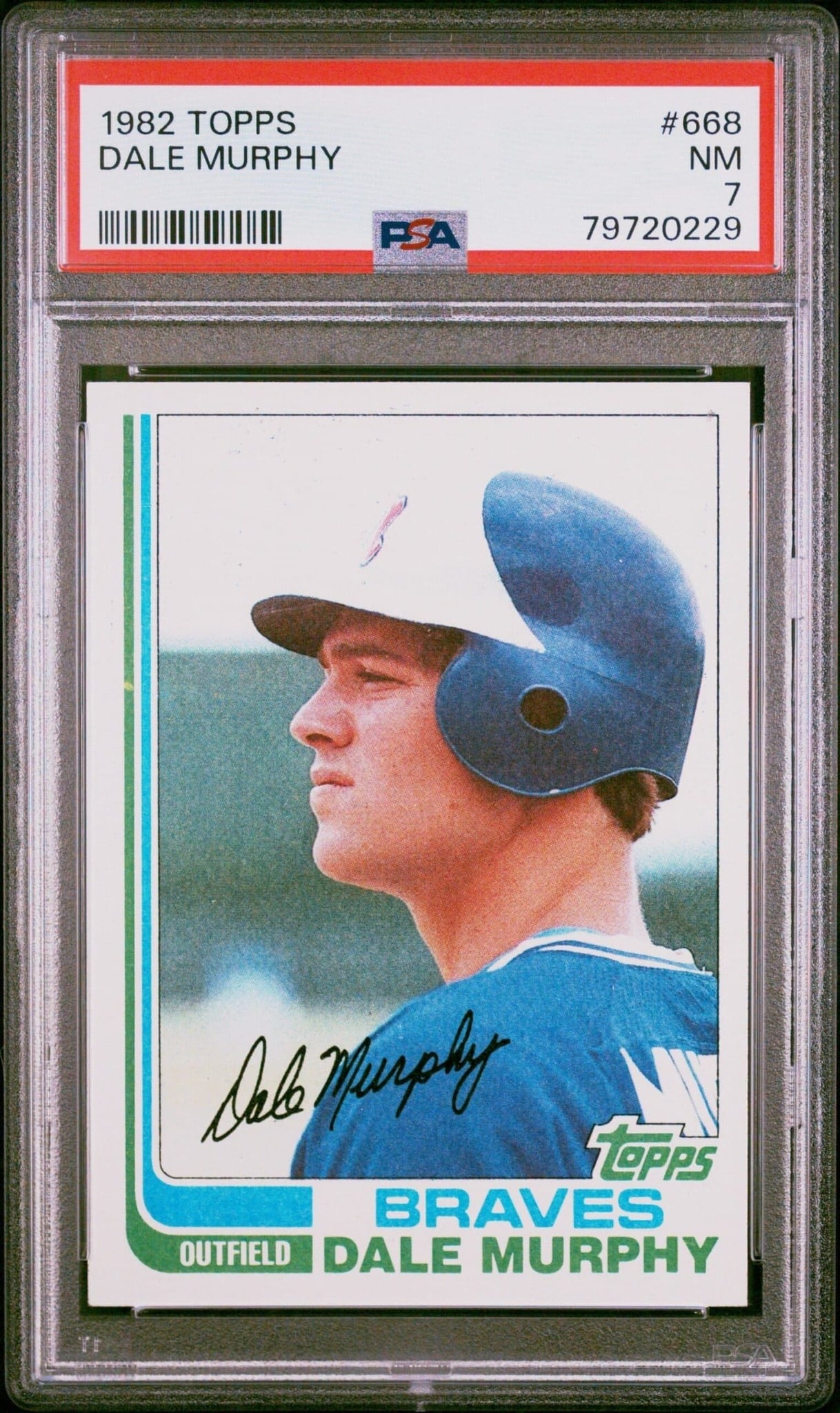 Dale Murphy 1982 Topps #668 Baseball Trading Card - Front 1982 Topps Dale Murphy #668 baseball trading card front