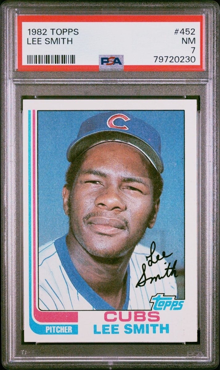 Lee Smith 1982 Topps #452 Baseball Trading Card - Front 1982 Topps Lee Smith #452 baseball trading card front