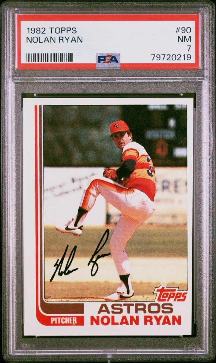 Nolan Ryan 1982 Topps #90 Baseball Trading Card - Front 1982 Topps Nolan Ryan #90 baseball trading card front