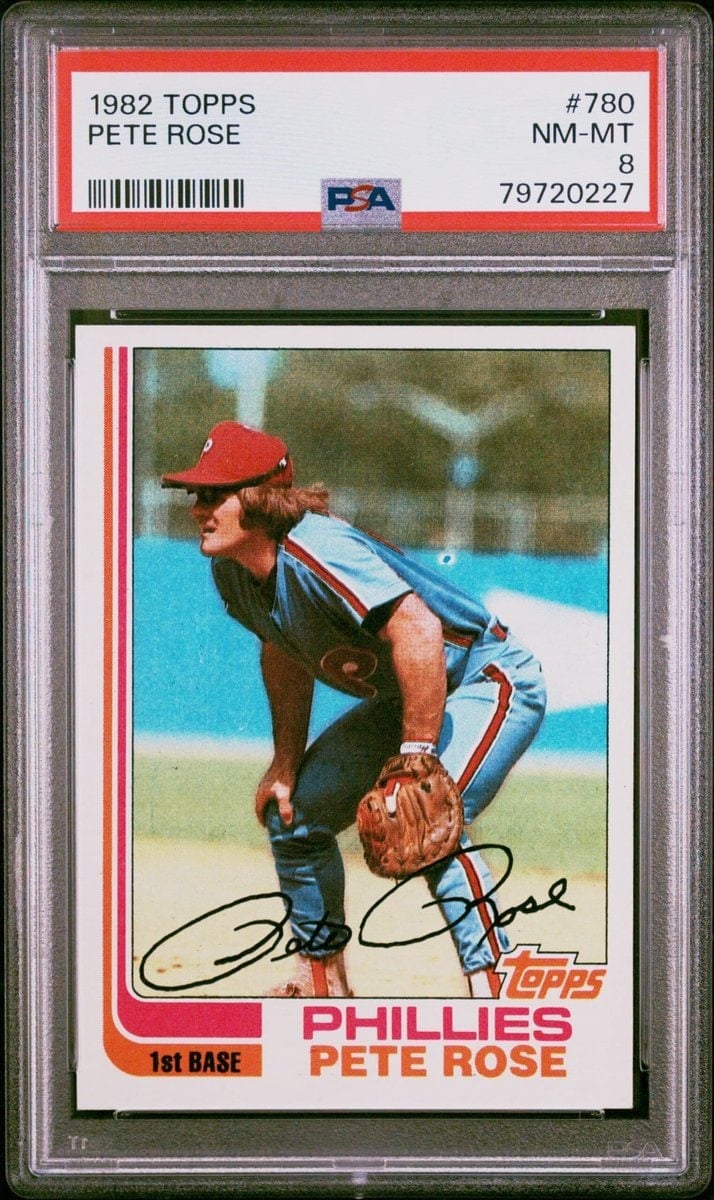 Pete Rose 1982 Topps #780 Baseball Trading Card - Front 1982 Topps Pete Rose #780 baseball trading card front