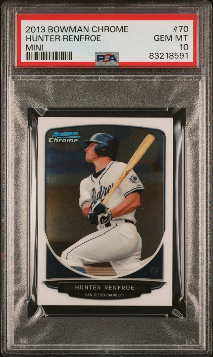 Hunter Renfroe 2013 Bowman Chrome #70 Baseball Trading Card - Front 2013 Bowman Chrome Hunter Renfroe #70 baseball trading card front