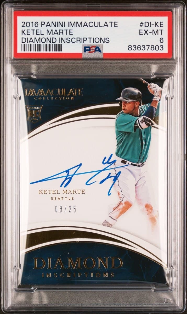 Ketel Marte 2016 Panini Immaculate #DI-KE Baseball Trading Card - Front 2016 Panini Immaculate Ketel Marte #DI-KE baseball trading card front