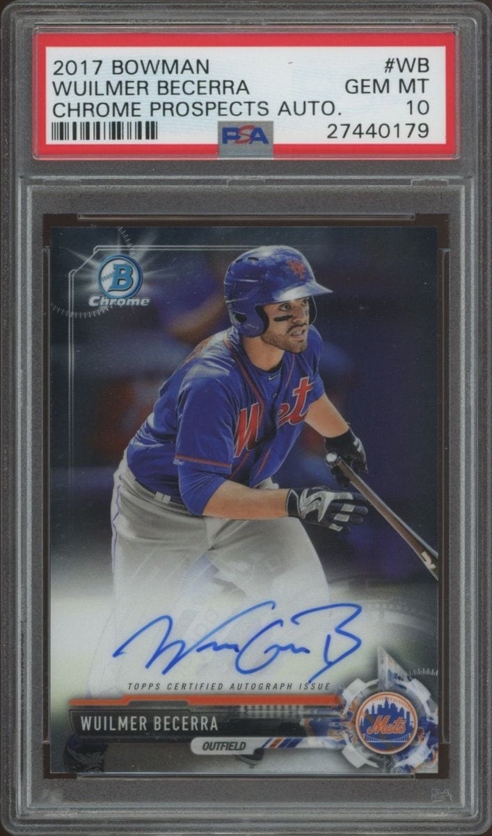 Wuilmer Becerra 2017 Bowman Chrome #CPA-WB Baseball Trading Card - Front 2017 Bowman Chrome Wuilmer Becerra #CPA-WB baseball trading card front